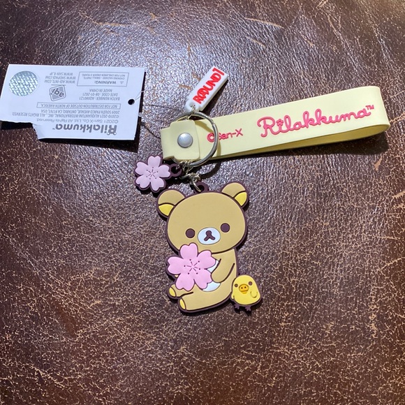 Sanrio Other - NWT Rilakkuma Sanrio Teddy Bear Keychain Wristlet Flower Gift Stocking Stuffer
